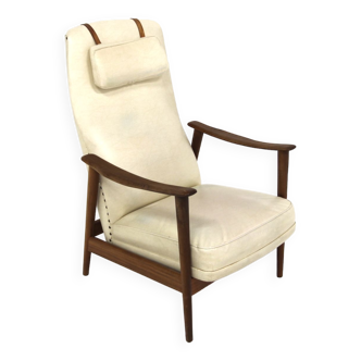 Fauteuil scandinave en simili-cuir, Suède, 1960