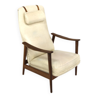 Scandinavian imitation leather armchair, Sweden, 1960