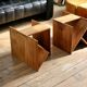 Pair of stools / side tables from Maison Regain, France, 1970s.