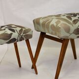 Duo of stools in 50s beech fully restored