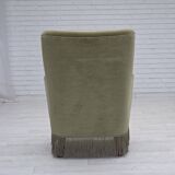 1970s, Danish highback armchair, green furniture velour.