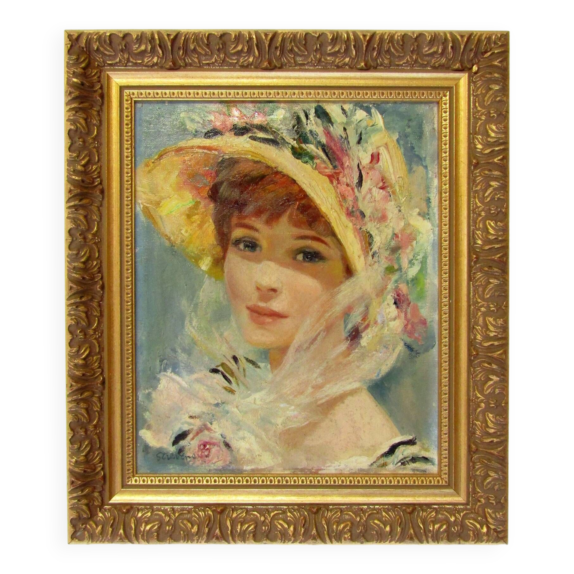 Fine Impressionist Oil On Canvas Society Lady by John Strevens (1902-1990)