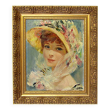 Fine Huile Sur Toile Impressionniste Society Lady par John Strevens (1902-1990)