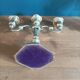 Triple patinated chrome metal candle holder dpc 1123310