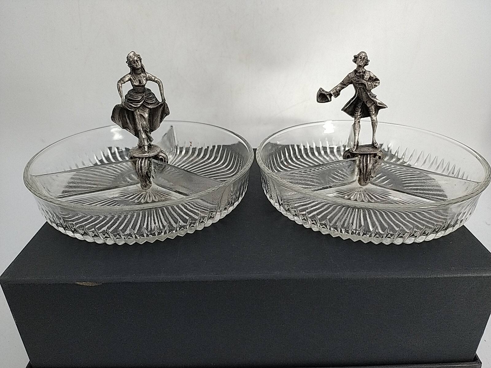 Old small glass and tin servants.