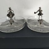 Old small glass and tin servants.