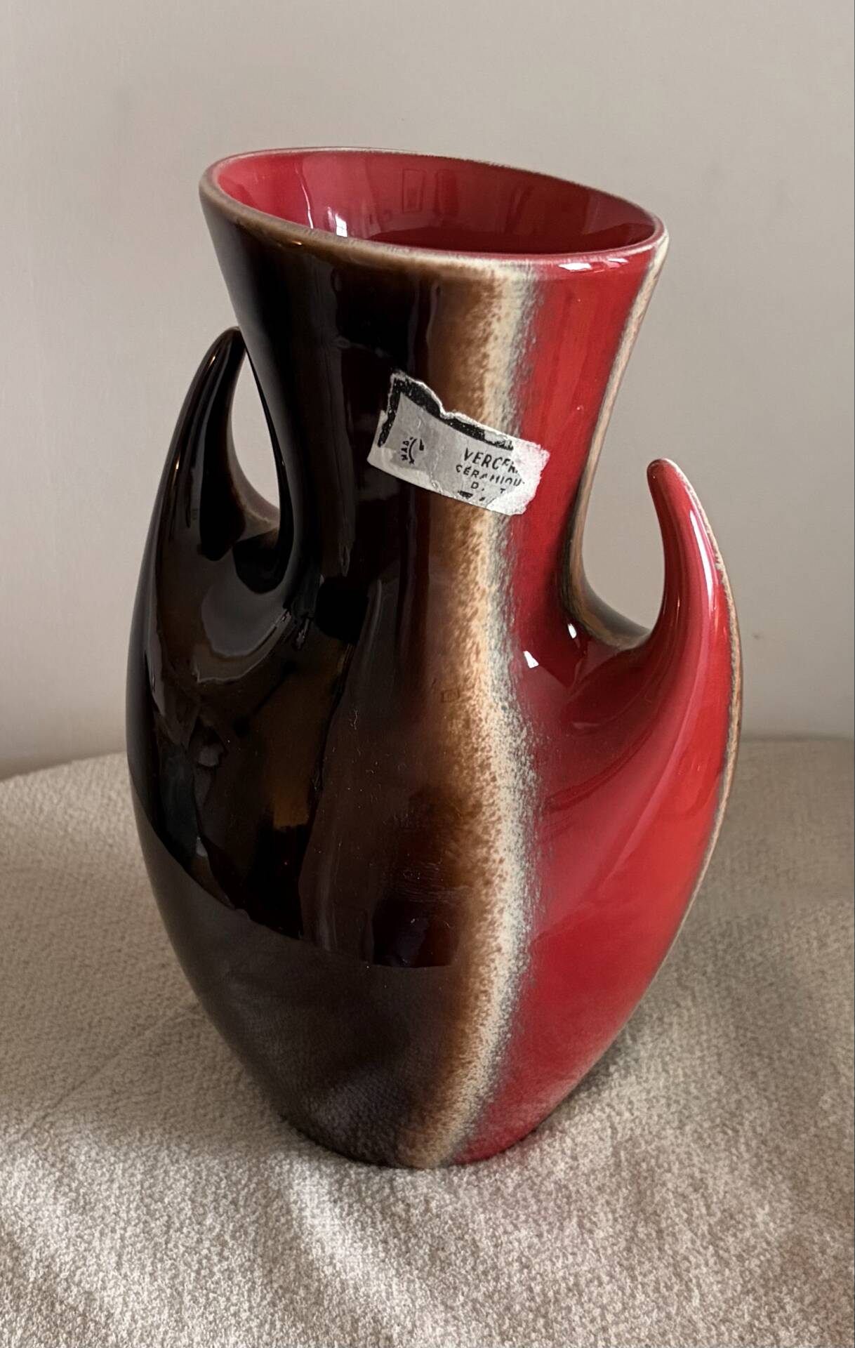 Vintage Mid-Century Verceram France Model 6325 Ceramic Vase – 1960’s