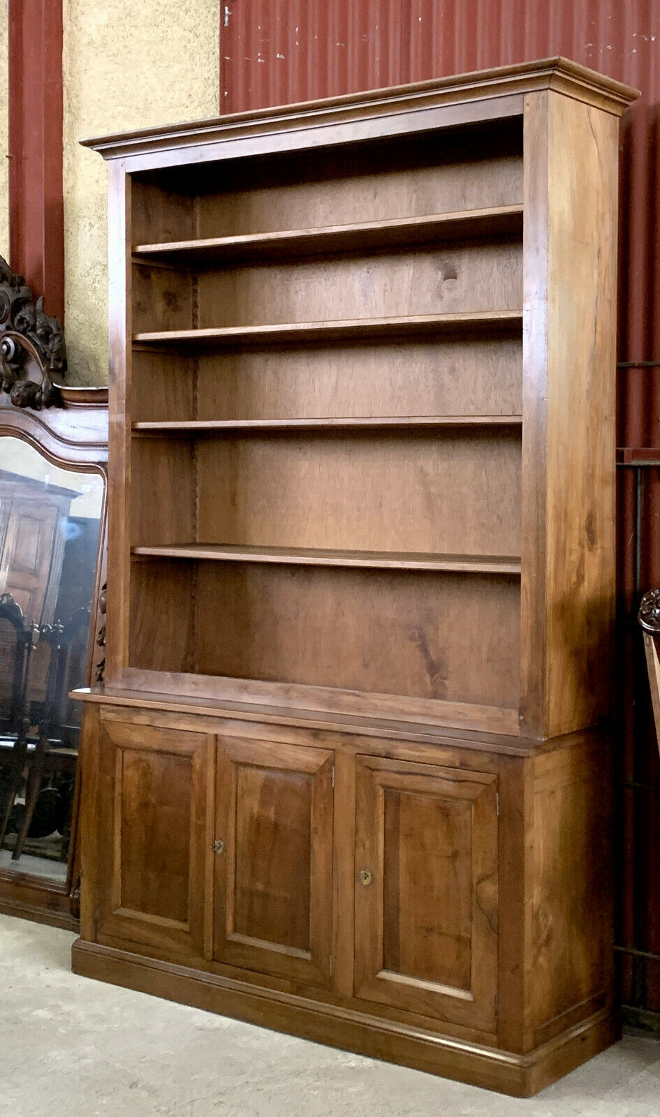 Napoleon III showcase in solid walnut around 1920-1930