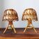 Paire de lampes vintage 70 en rotin
