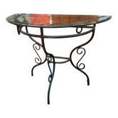 Console en verre et fer forgé
