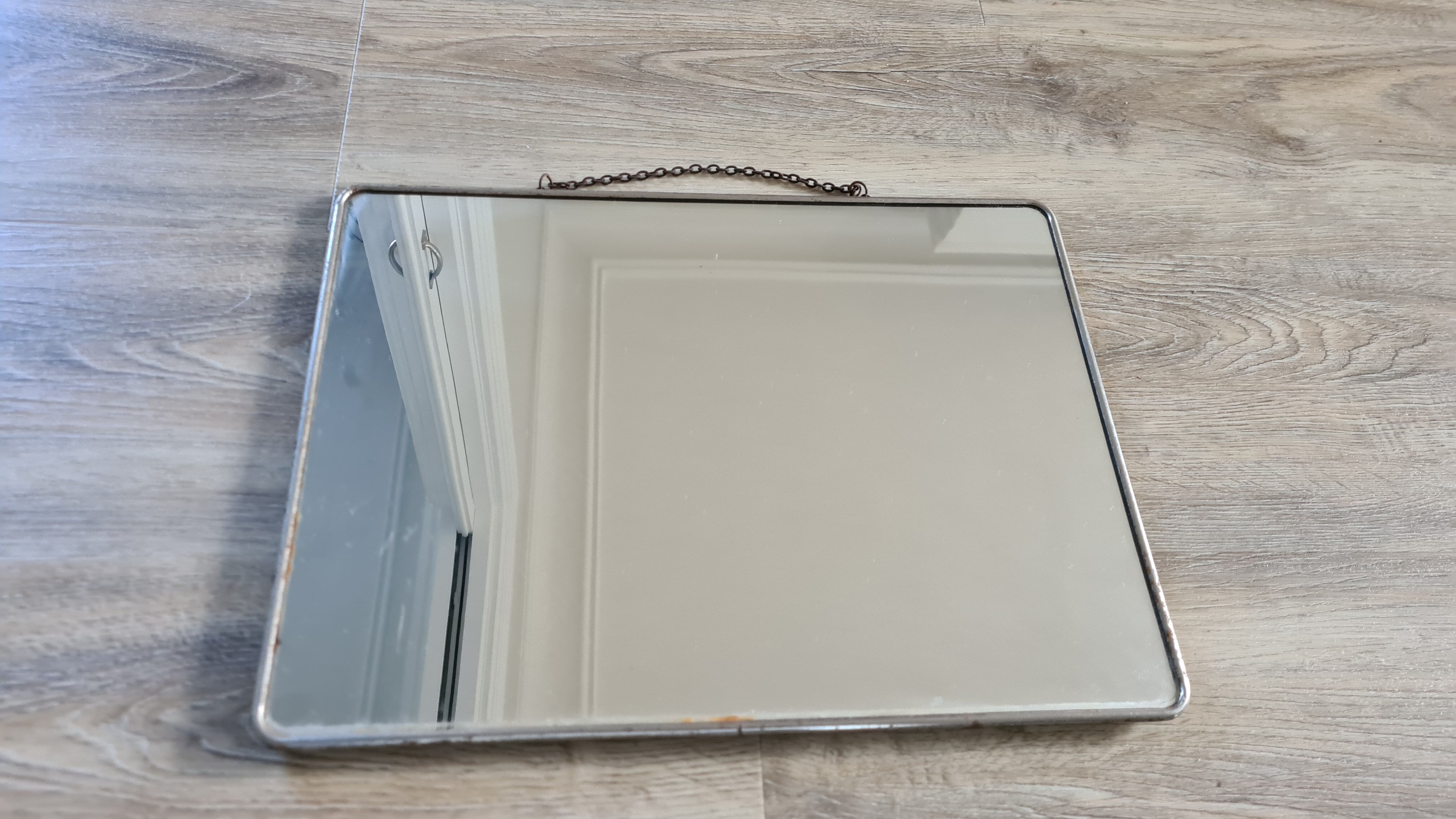 Old rectangular barber wall mirror, 39x29 cm