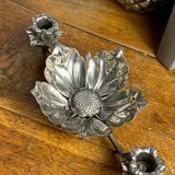Flower candle holders, lotus ashtray with removable petals, 1960s.