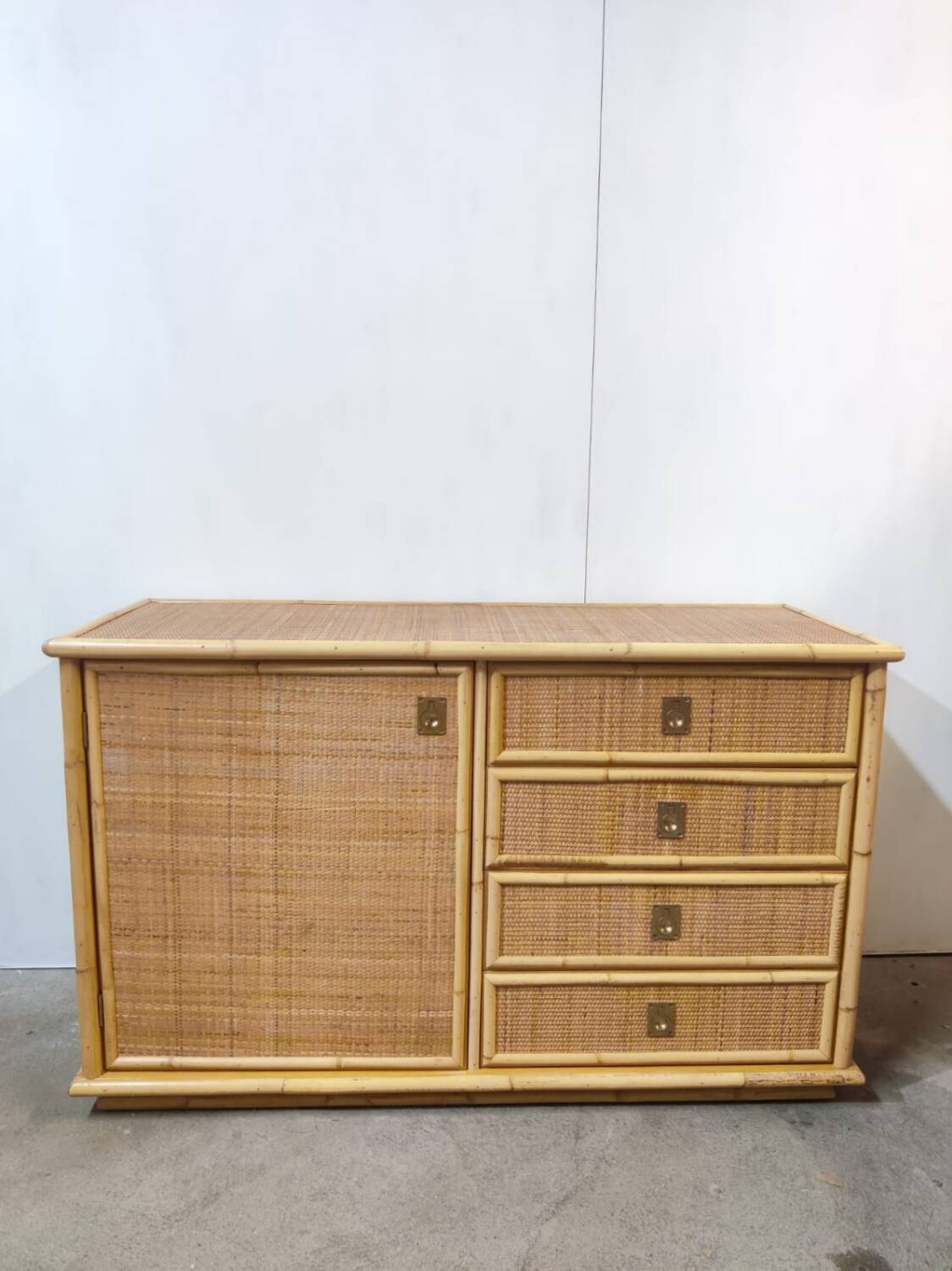 Dal Vera rattan and bamboo sideboard