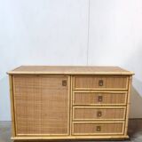 Dal Vera rattan and bamboo sideboard