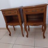 2 Louis XV style cherry wood bedside tables
