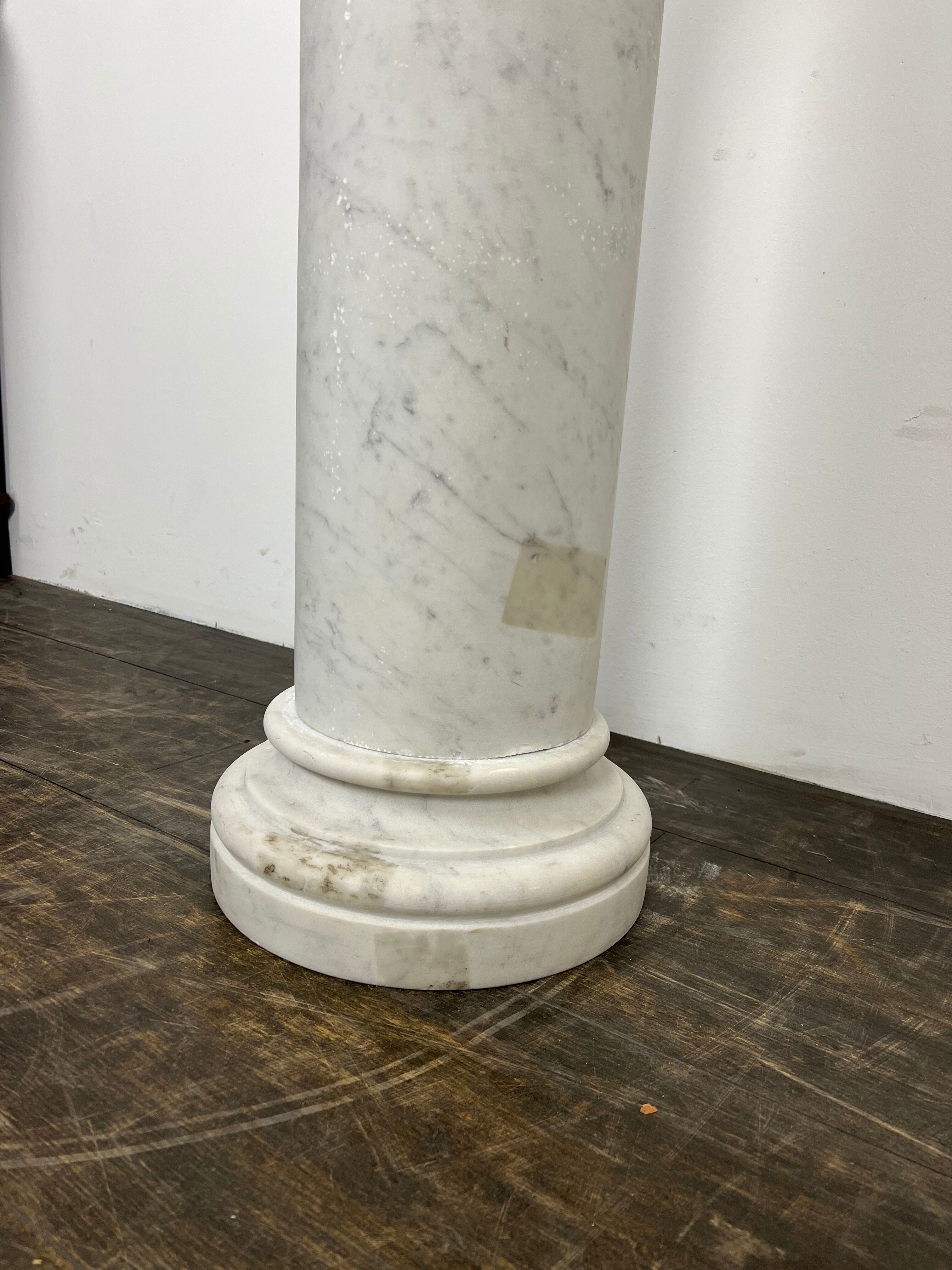 White marble column