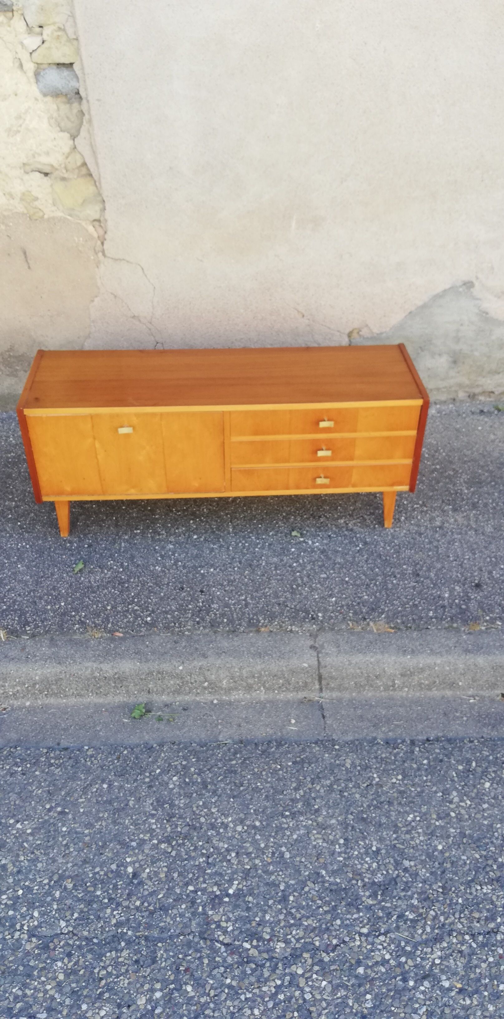 Vintage chest of drawers 3 drawers 1 flap