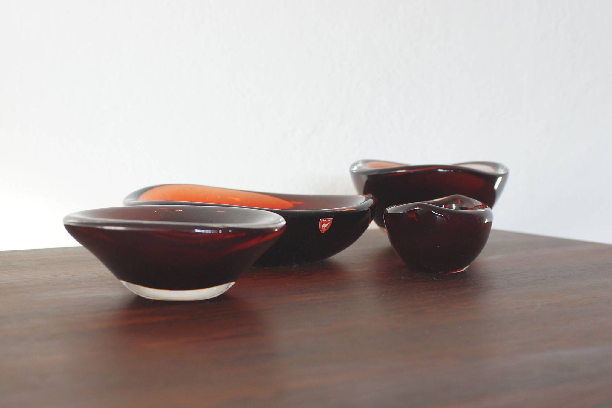 Selena Glass Bowl by Sven Palmqvist for Orrefors, 1950s, Set of 4