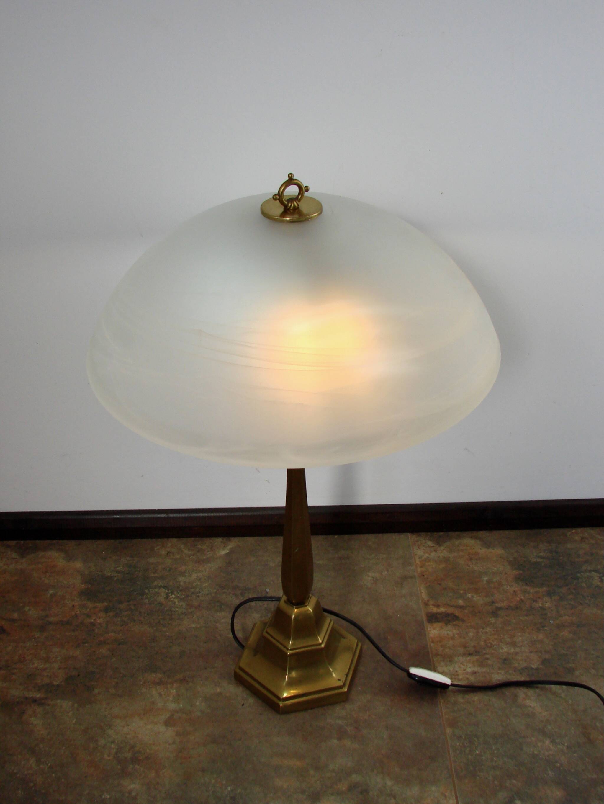 1940s Art Deco brass lamp | 2x E27 | Glass | Vintage