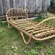Old bed basket 1 person curved rattan 60s vintage