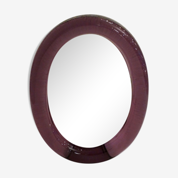 Miroir à poser, cadre en verre violet