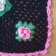 Set of 2 placemats in relief flowers crocheted vintage 70's hands