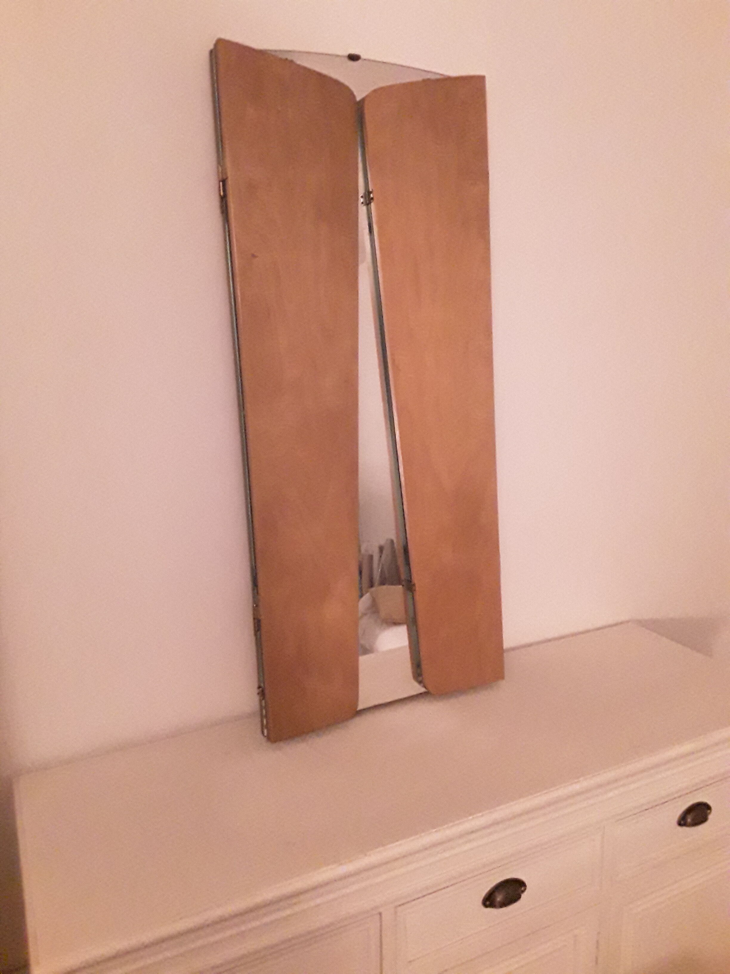 Vintage giant triptych mirror  111x94cm