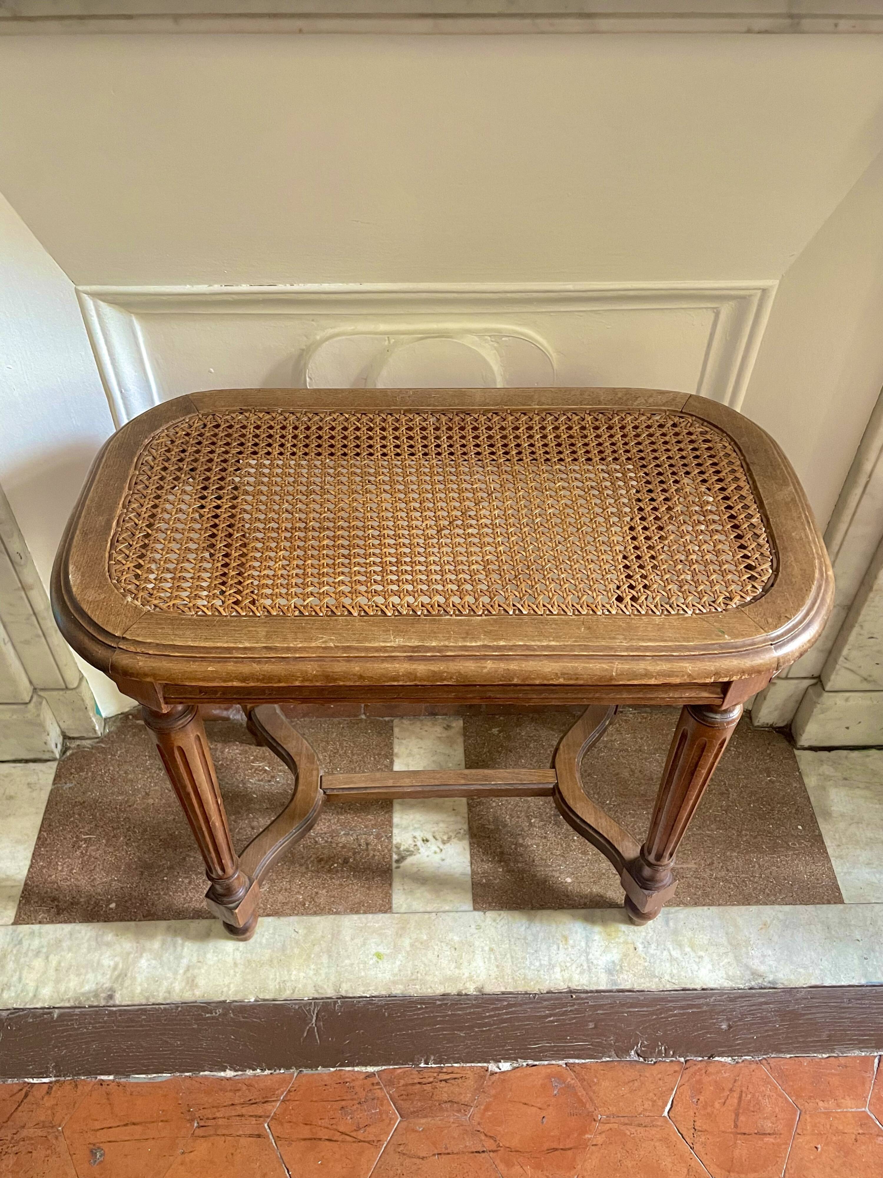 Tabouret de piano ancien / cannage parfait état