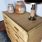 Rattan chest of drawers and woven wicker