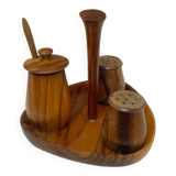 Wooden condiment set