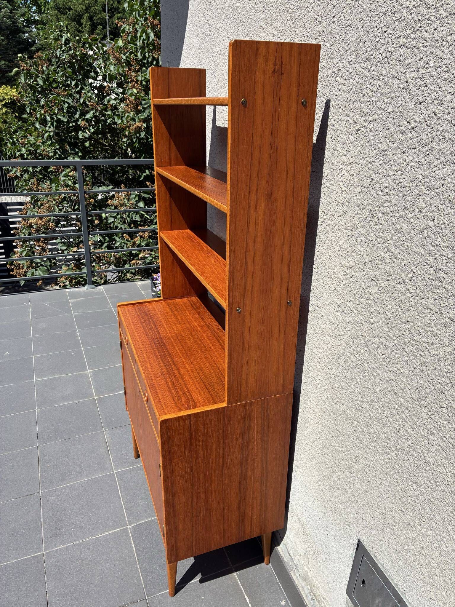 Swedish teak bookcase with cabinet, 1960s
