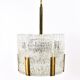Kalmar Suspension Tambour Drum, Brass, Frosted Textured Glass, Austria, 1960s