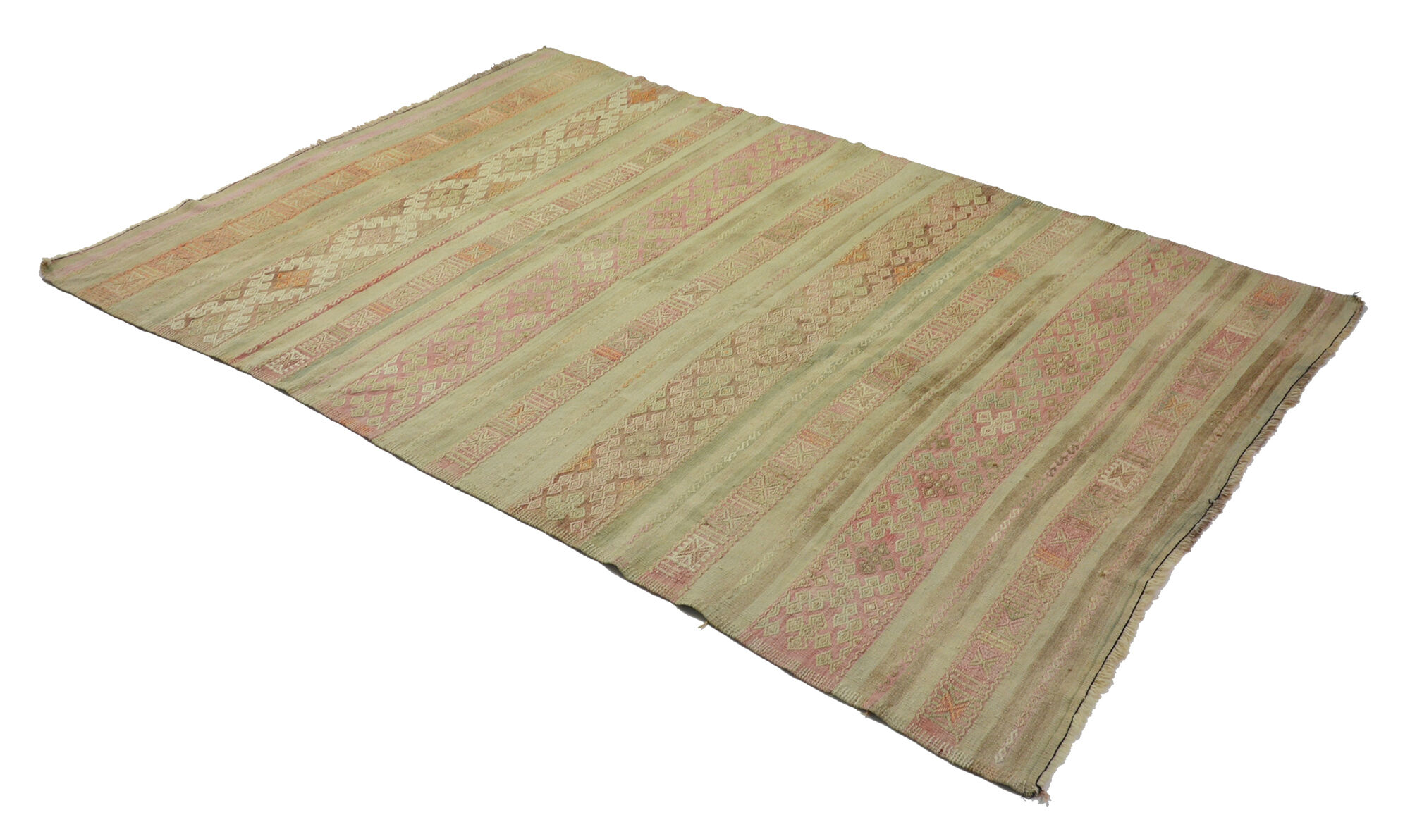 Anatolian handmade kilim rug 273 cm x 181 cm