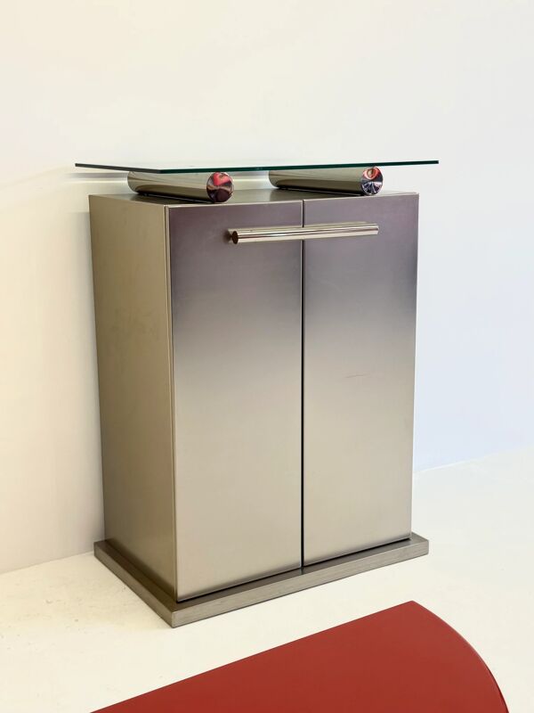 Cabinet bar en aluminium postmoderne par Belgochrom