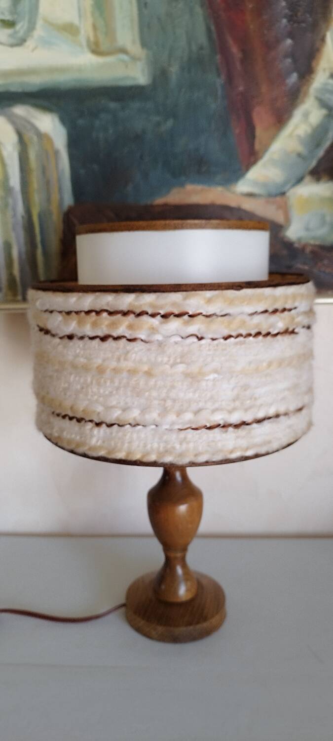 Lampe à poser abat-jour laine