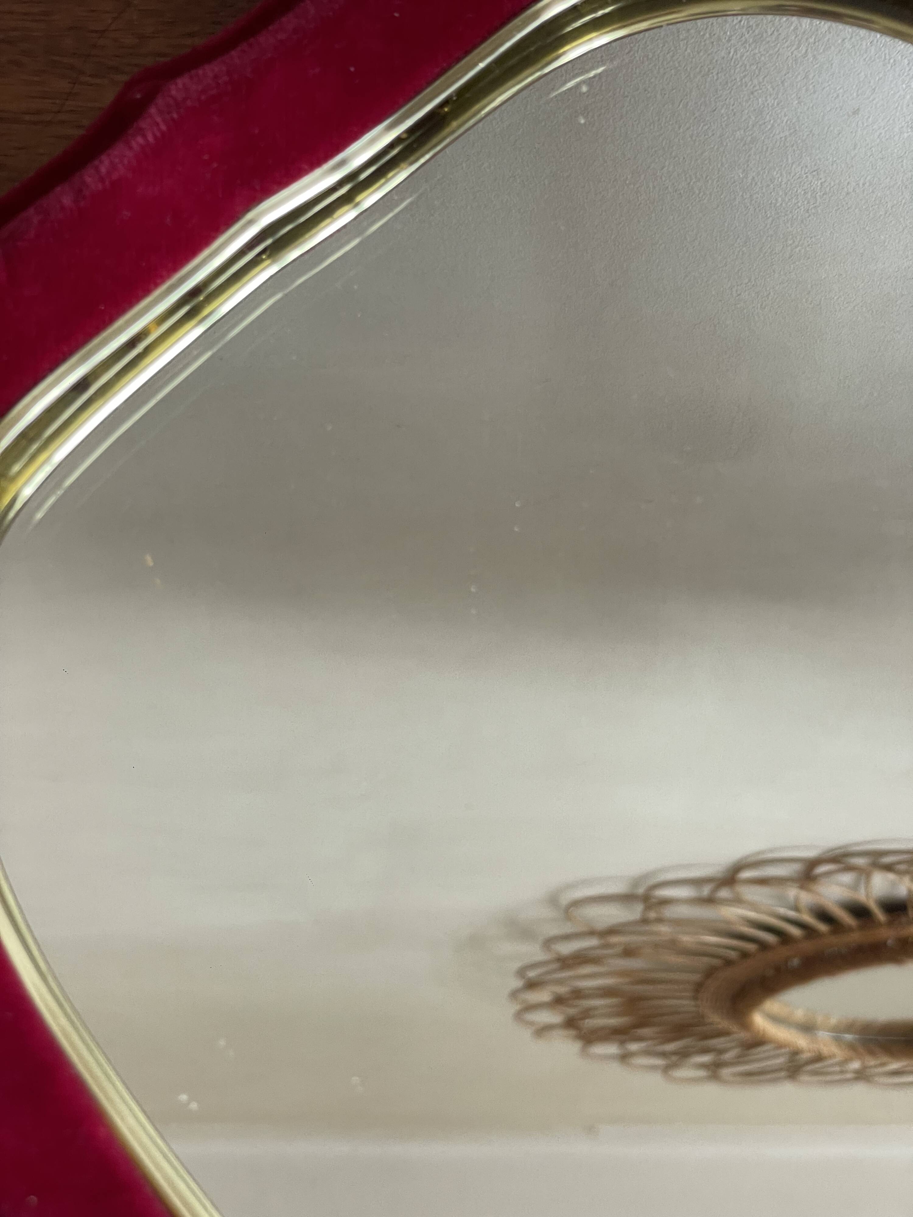 Red and gold felt mirror