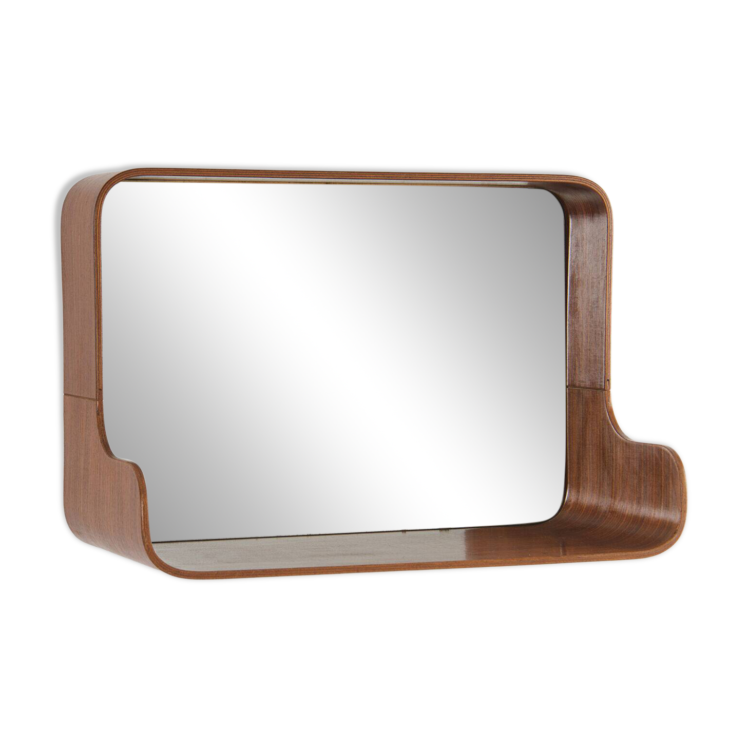 Mid-century wall mirror with shelf
