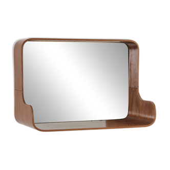 Mid-century wall mirror with shelf