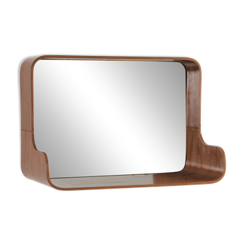 Mid-century wall mirror with shelf