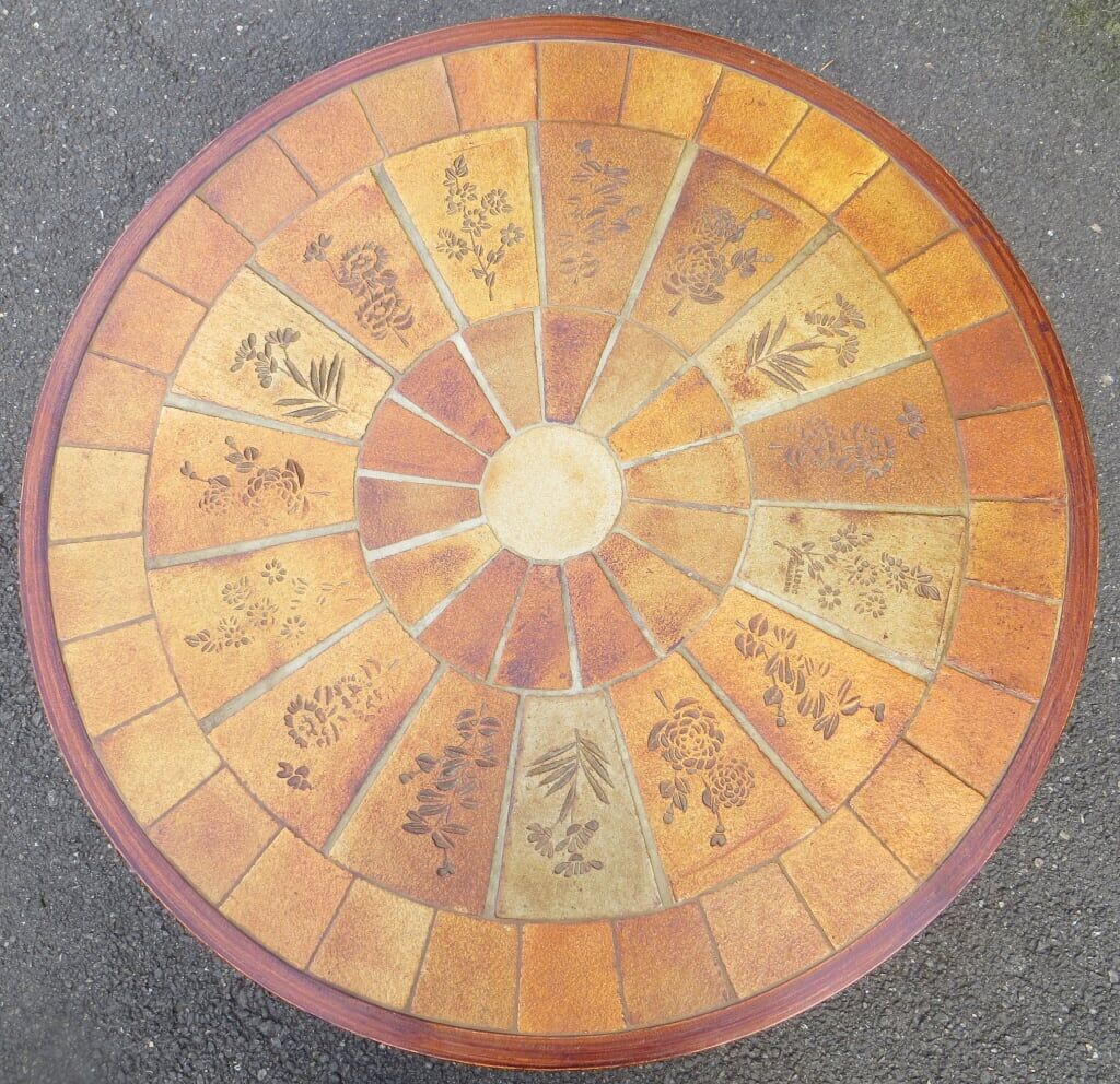 Signed Vallauris R LEDUC ceramic coffee table