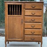 Armoire Louis XV avec tringle et 6 tiroirs