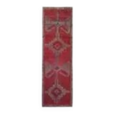 Tapis couloir en laine et coton fait main Oushak turc des années 1970, 78x379.