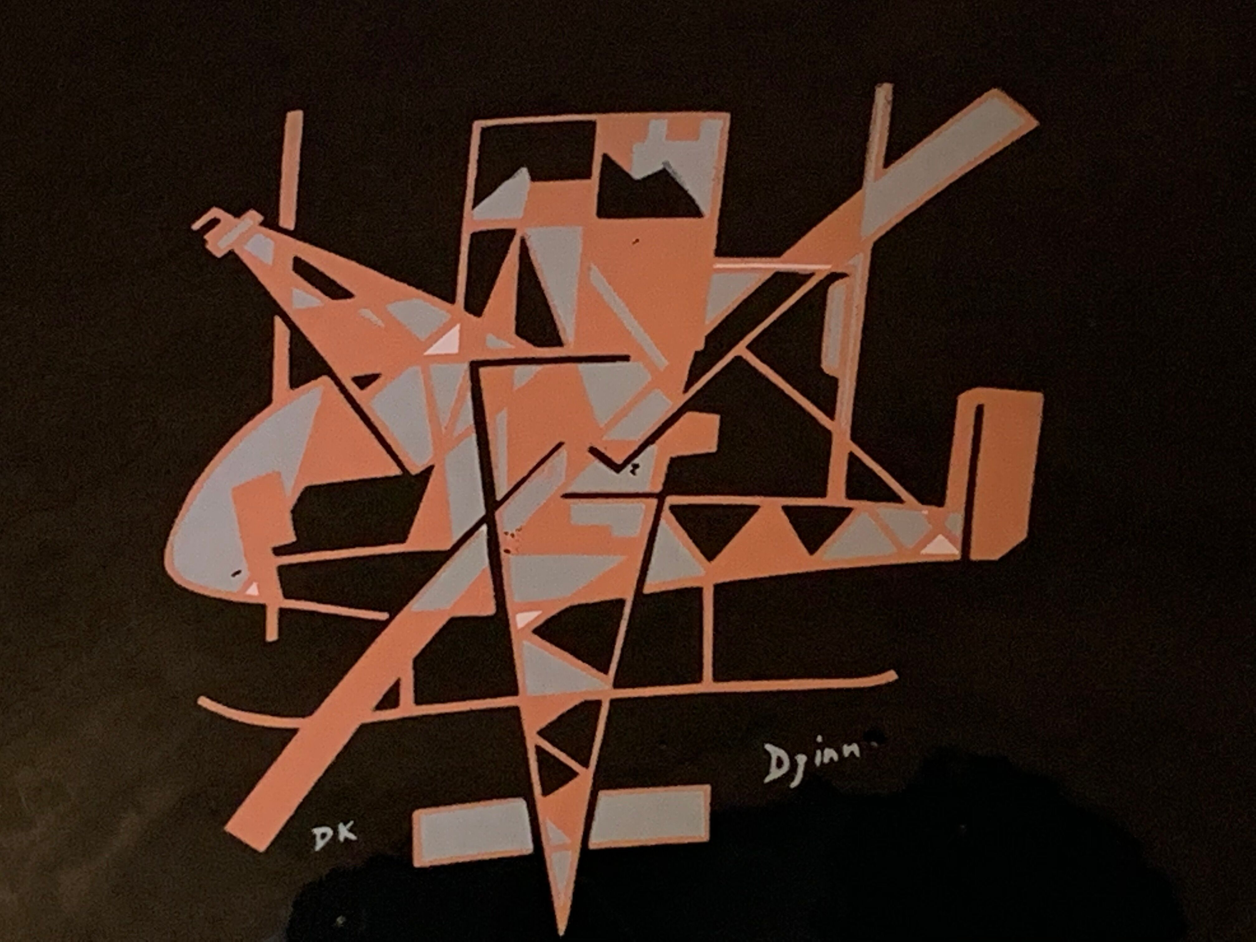 Empty Djinn enamelled black ceramic pockets, helicopter aviation theme