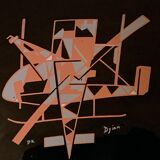 Empty Djinn enamelled black ceramic pockets, helicopter aviation theme