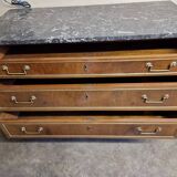 Mahogany commode with mahogany veneer from the Louis XVI period - late 18th century.