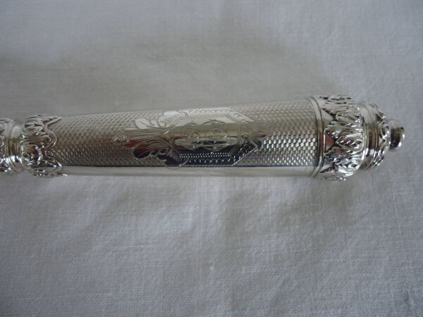 Manche à gigot, pince en métal argenté et manche argent fourré