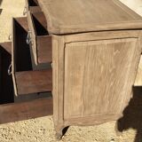Louis XV style chest of drawers in stripped oak and left in natural wood