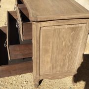Louis XV style chest of drawers in stripped oak and left in natural wood