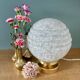 Vintage Art Deco globe table lamp in white Clichy glass