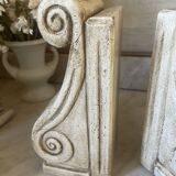 Pair of vintage patinated plaster bookends